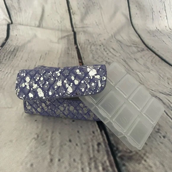 Aimee Kestenberg Blue Silver Snake Travel Pill Case - Picture 2 of 3